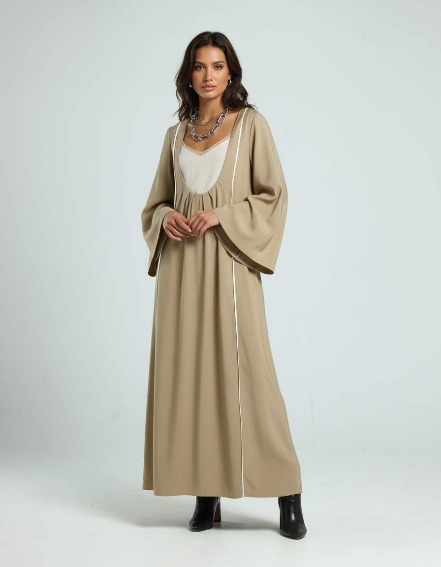 قفطان مفتوح - بيج