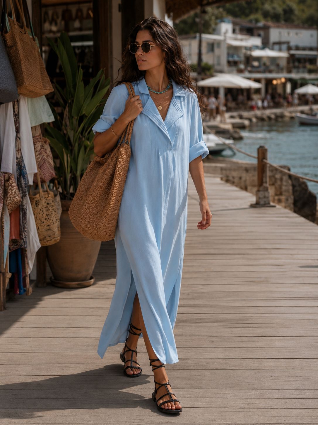 Shirt Kaftan - Sky Blue