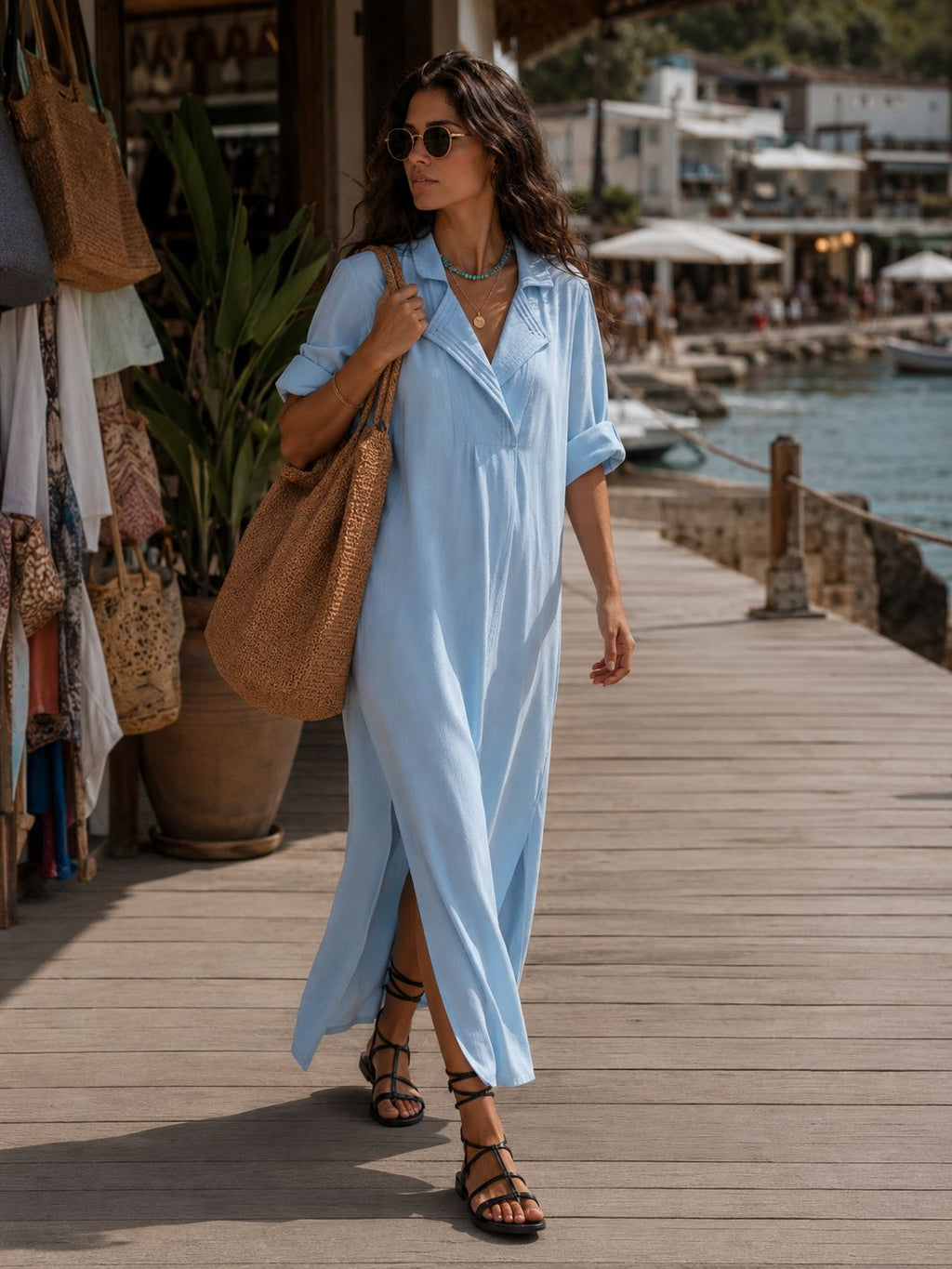 Shirt Kaftan - Sky Blue