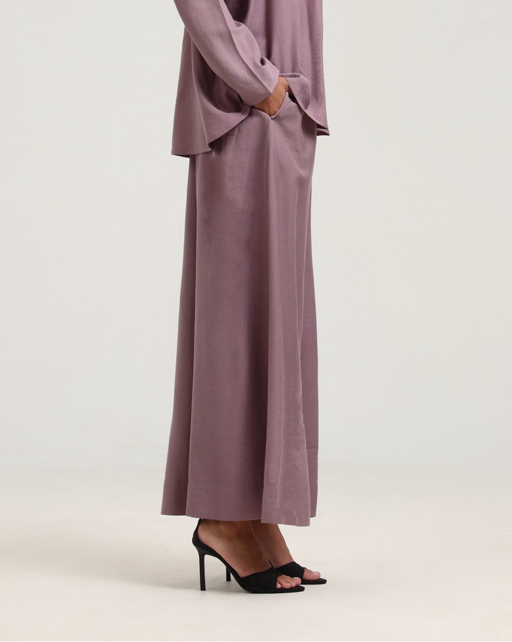 Soft Cotton Wide Leg Pants - Dusty Pink