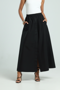 Cotton Poplin Skirt - Black