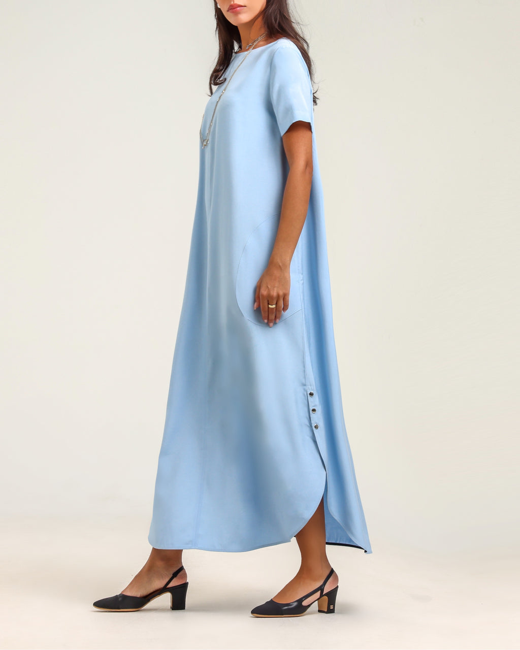 Round Hem Kaftan- Blue