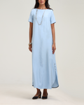 Round Hem Kaftan- Blue