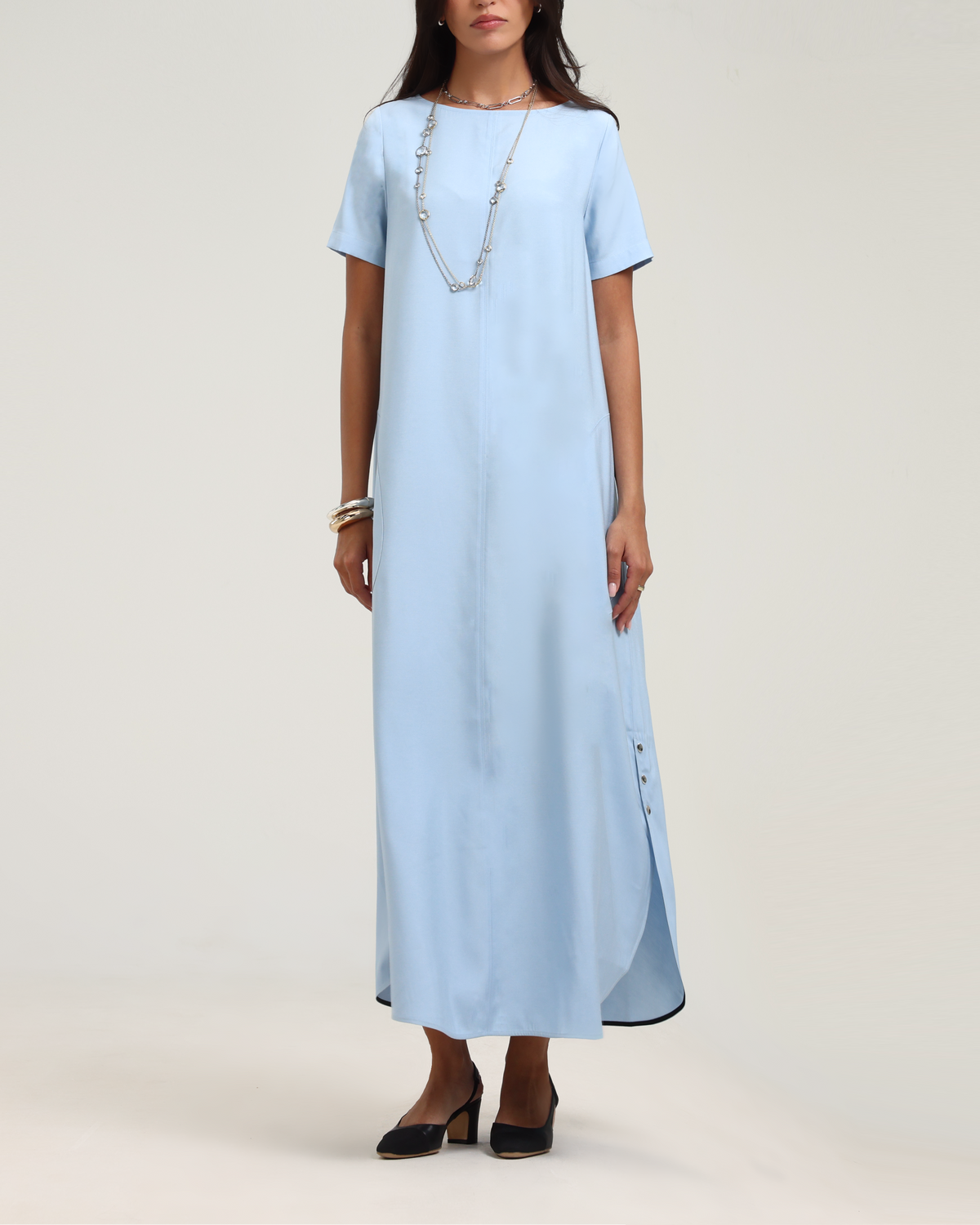 Round Hem Kaftan- Blue