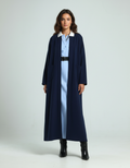 Simple Jacket Abaya - Navy