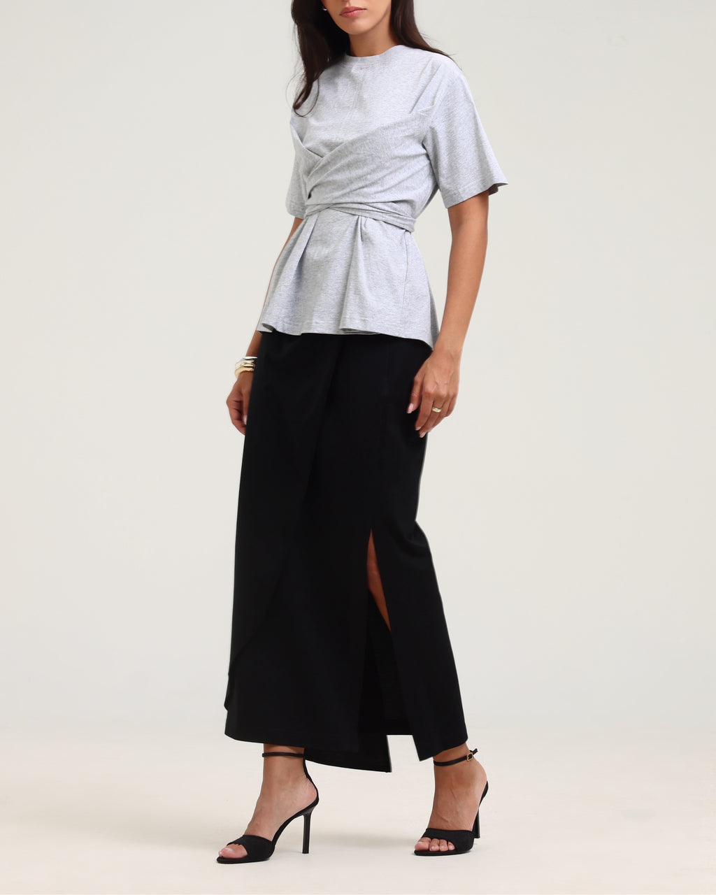 Wrap T-shirt- Grey