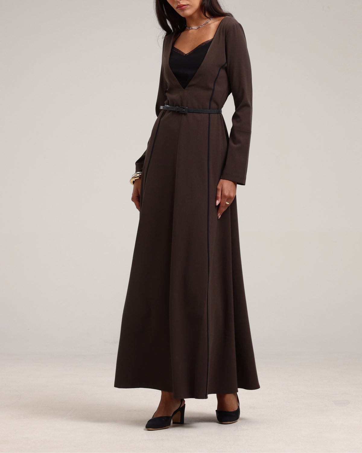 Marian Dress- Brown