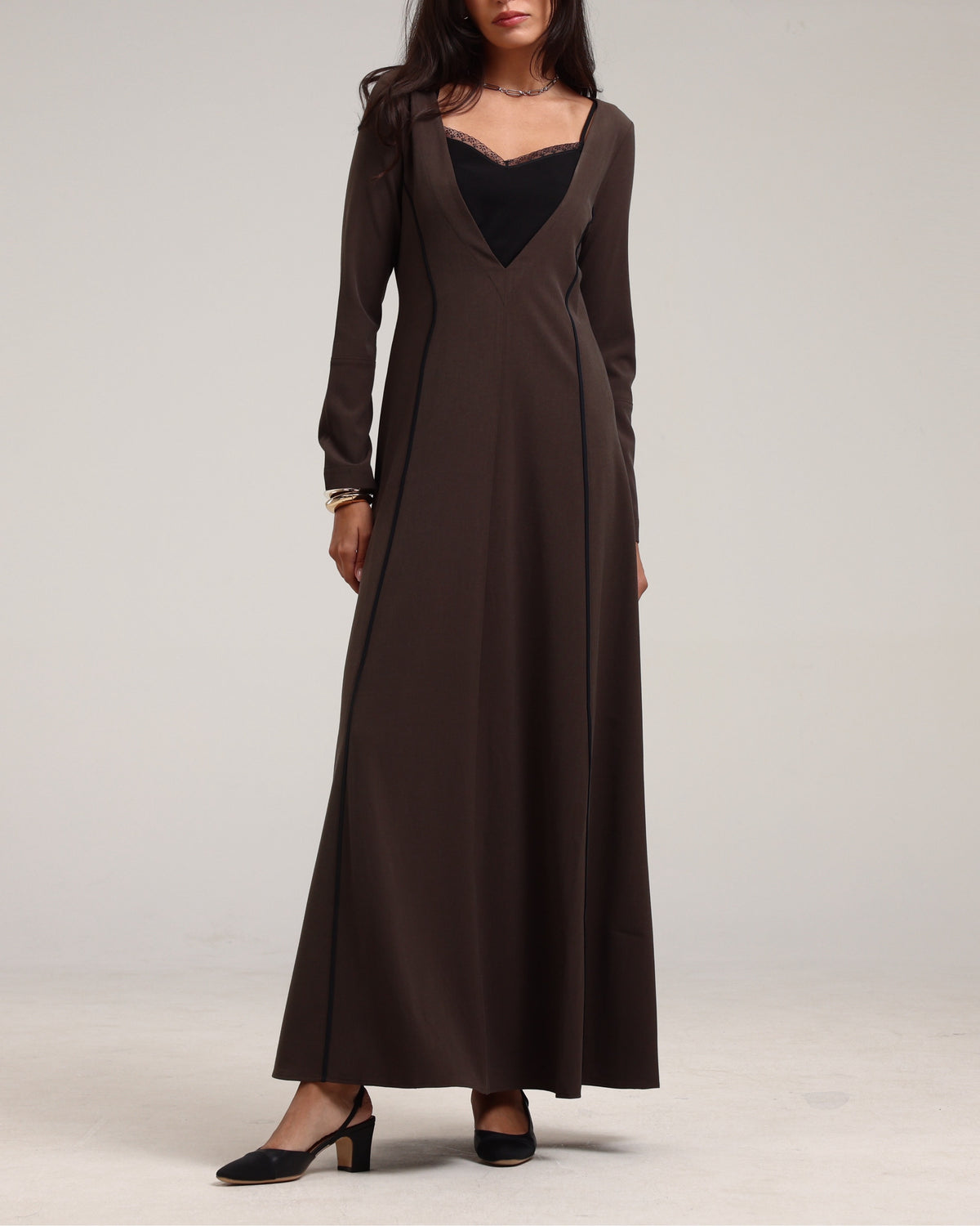 Marian Dress- Brown