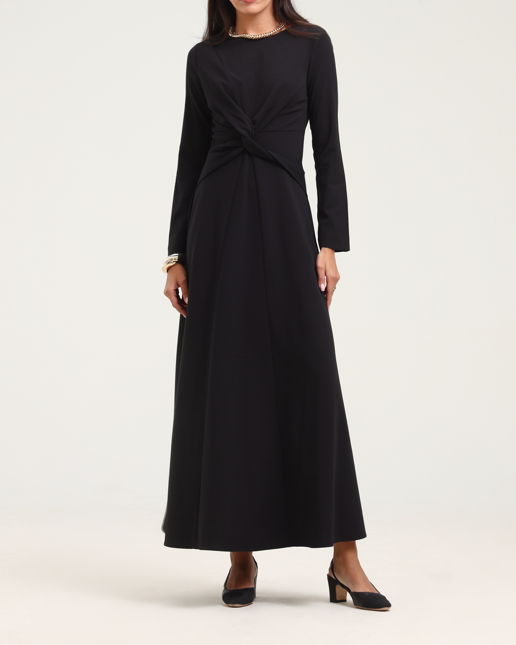 Megan Knot Dress- Black