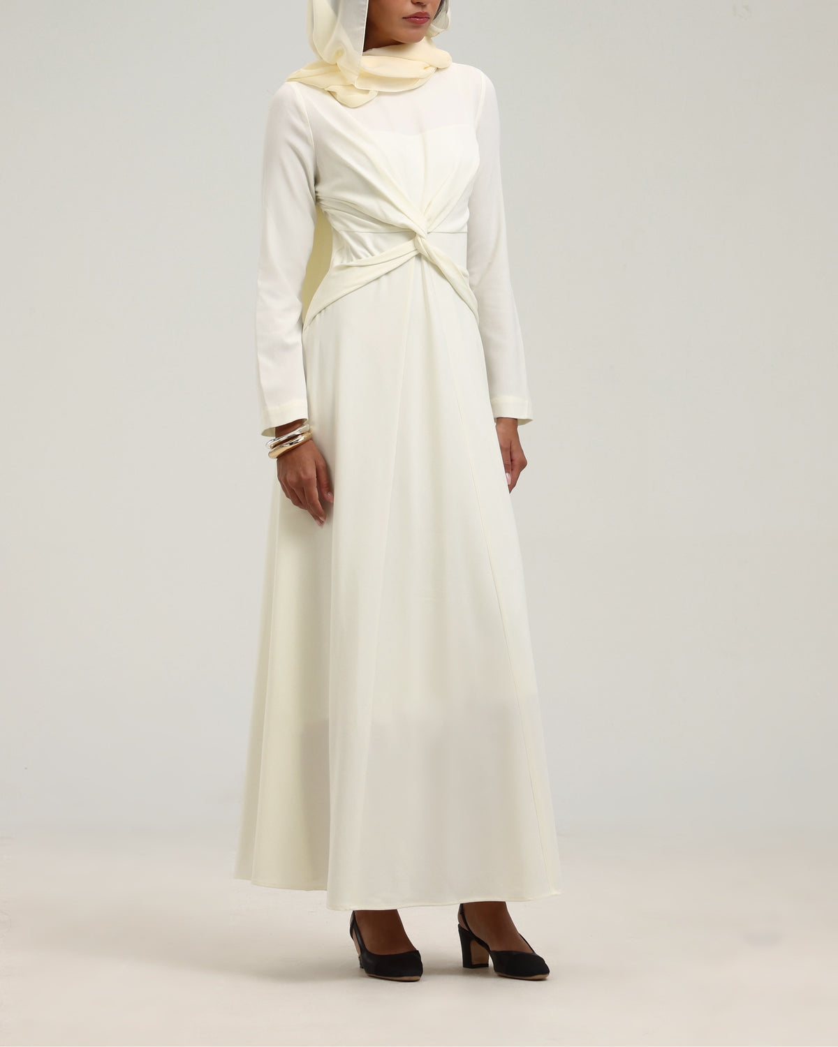 Megan Knot Dress- Cream