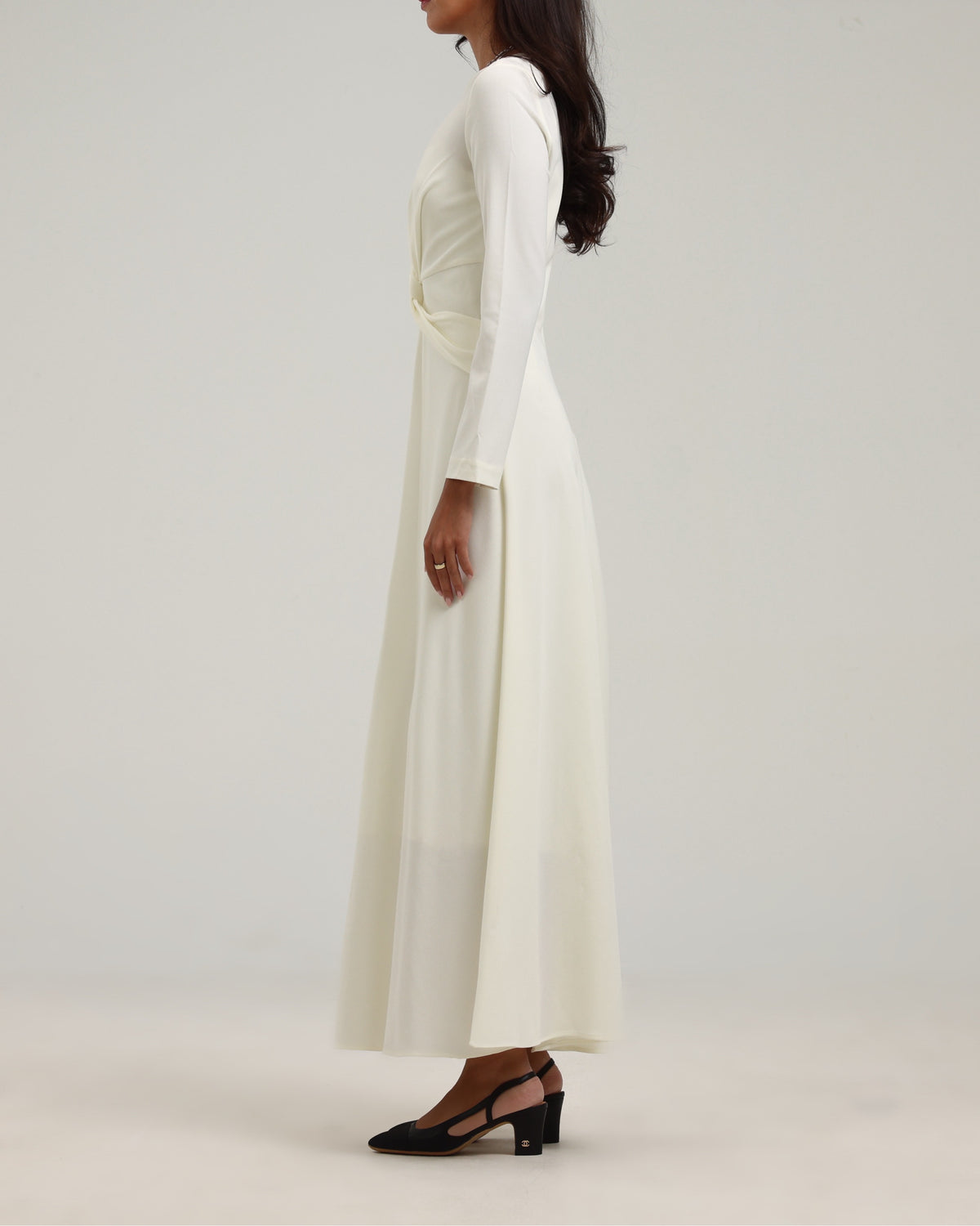 Megan Knot Dress- Cream