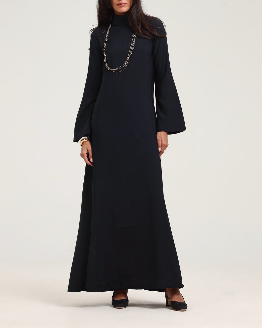 High Neck Dress- Black