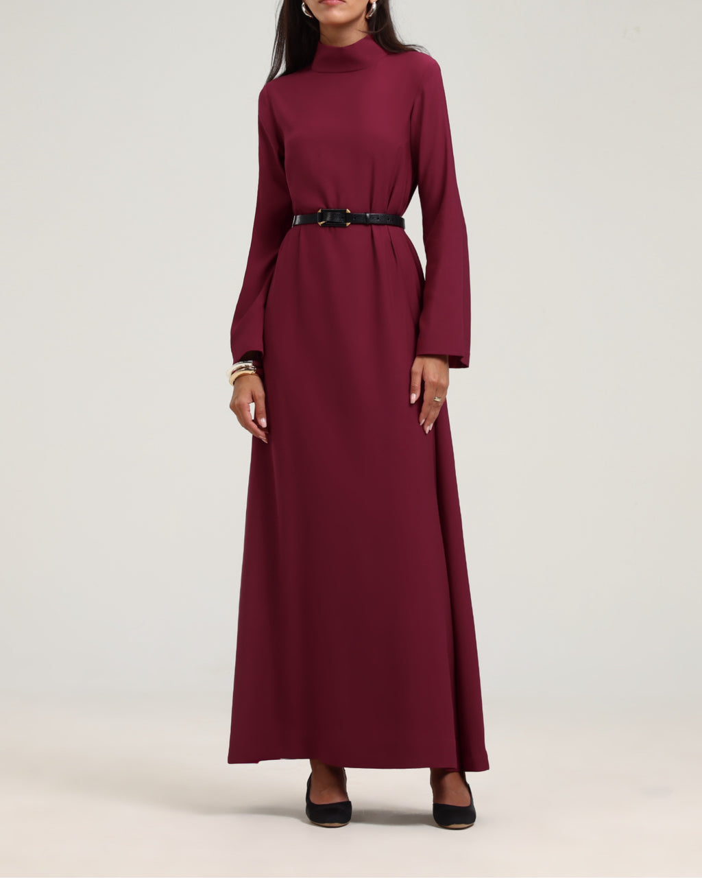 High Neck Dress- Cherry