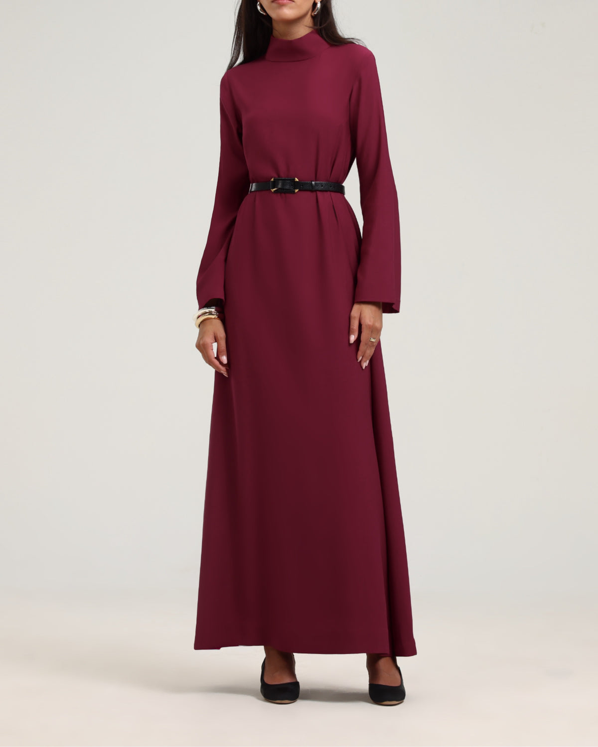 High Neck Dress- Cherry