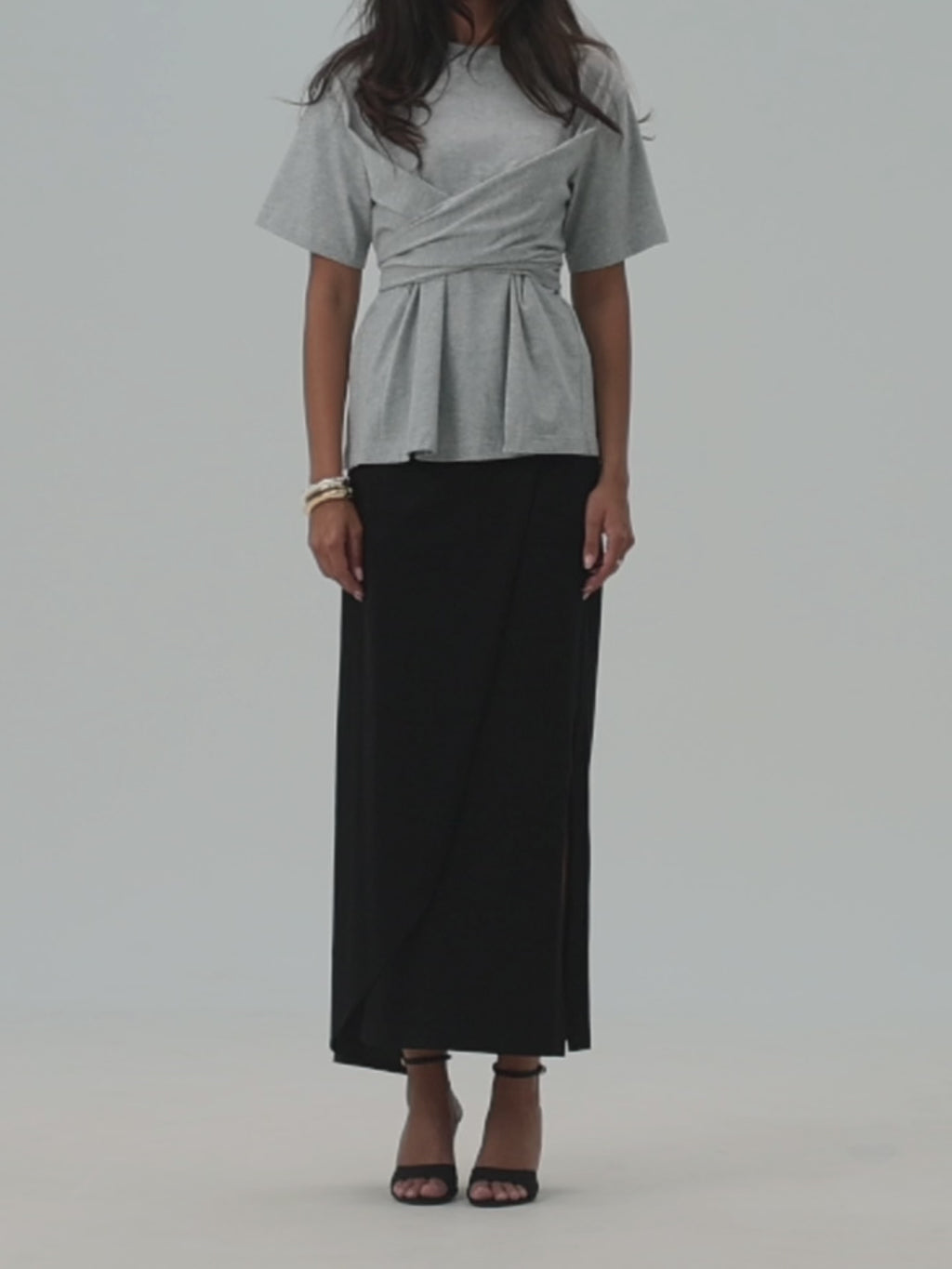 Wrap T-shirt- Grey