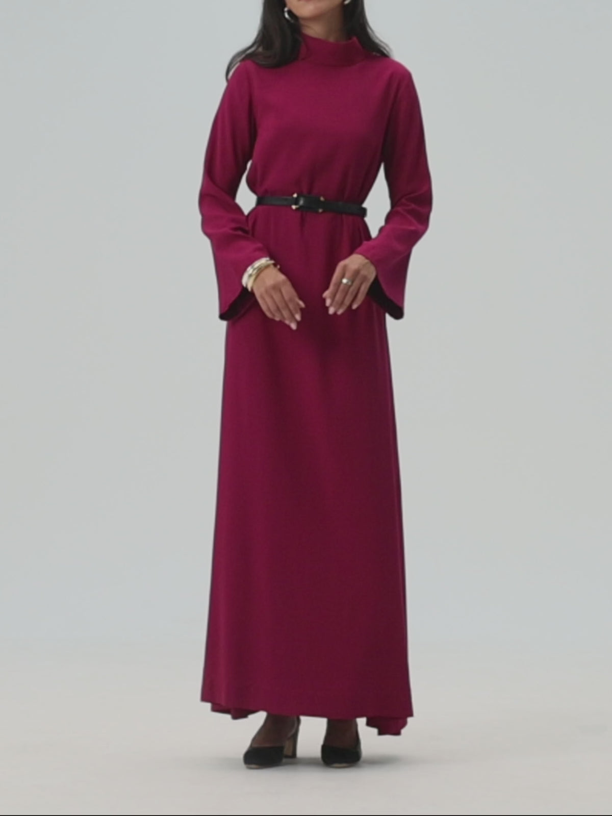 High Neck Dress- Cherry