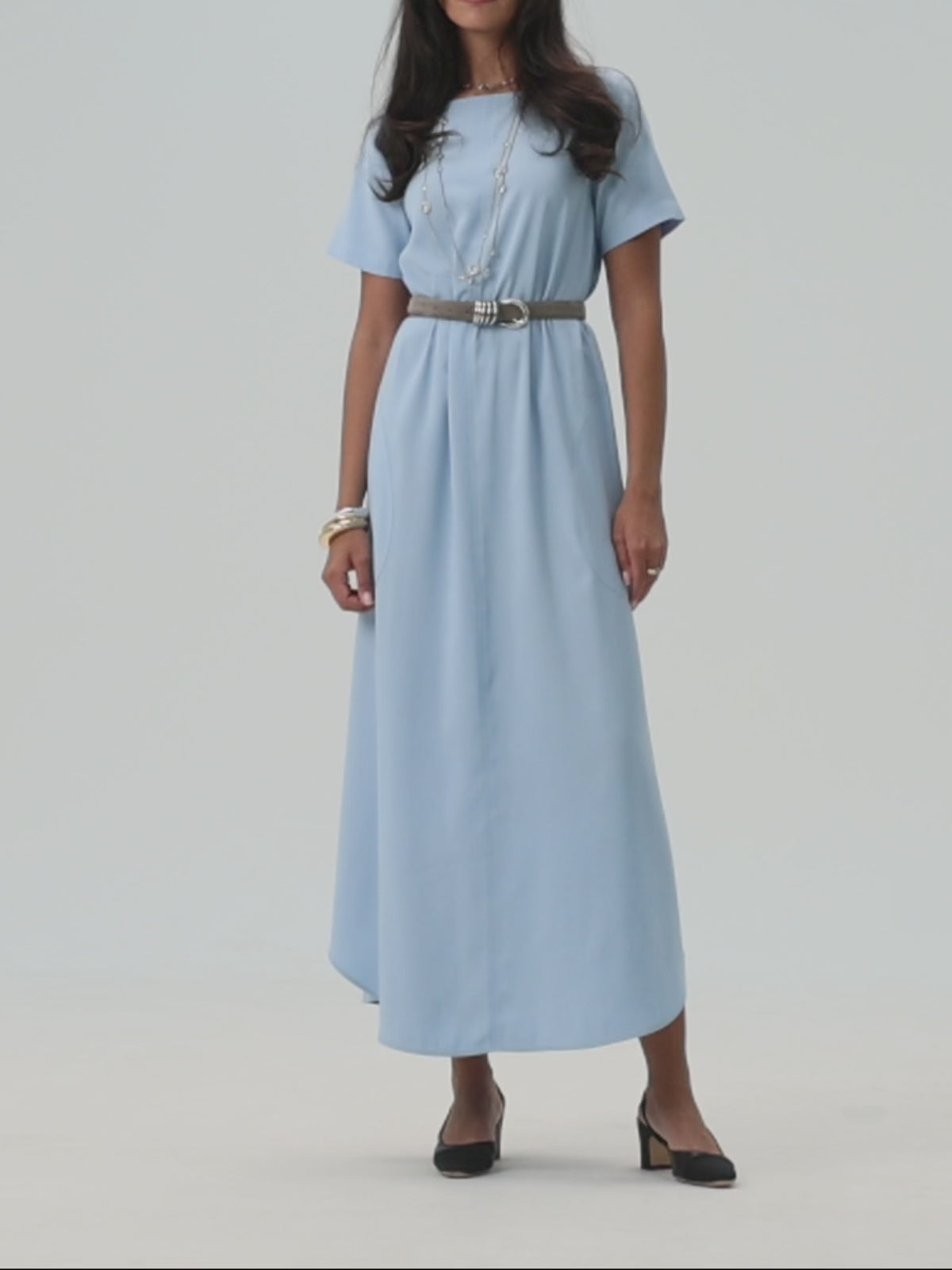 Round Hem Kaftan- Blue